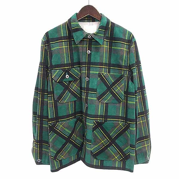 PIG SUEDE “CHECK PRINT” CHORE JACKET