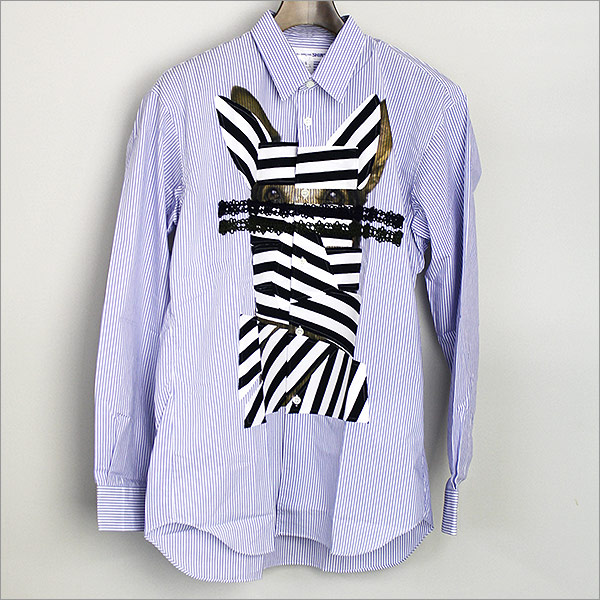 COMME des GARCONS SHIRT 14SS パッチワークコラージュストライプシャツ