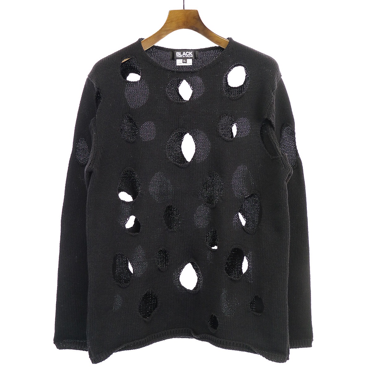 BLACK COMME des GARCONS 19SS ホールカットデザインニットセーター