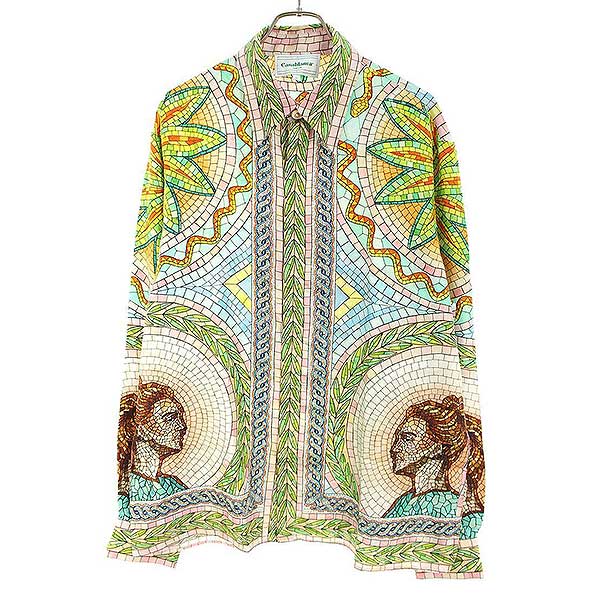 22AW Mosaics Grecques Silk Twill Shirt