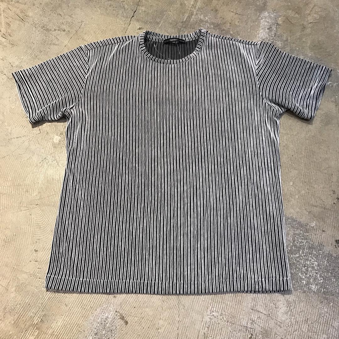 ISSEY MIYAKE MEN 18AW PE/CO ストライプニット Tシャツ