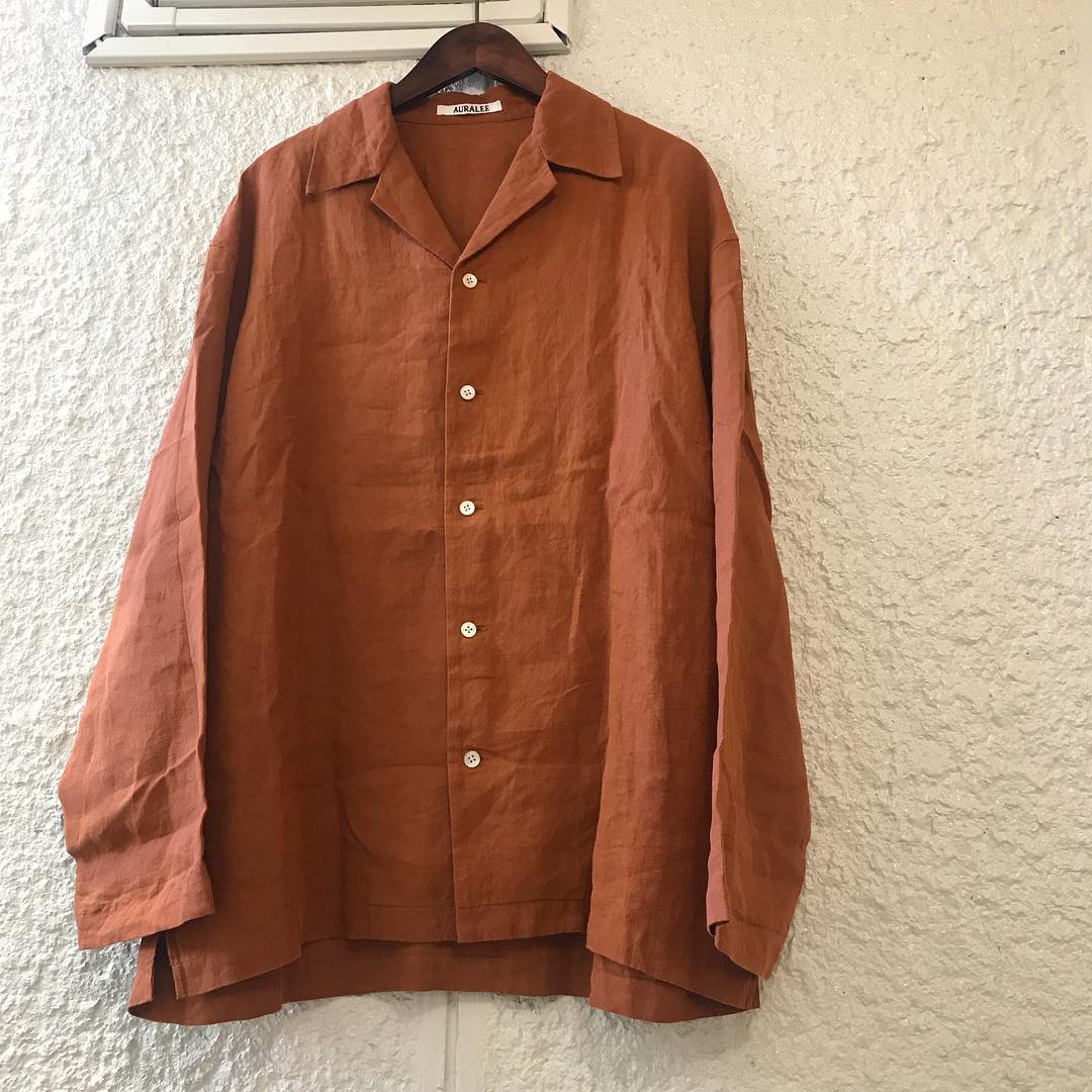 AURALEE 18SS LINEN GABARDINE OVER SHIRTS