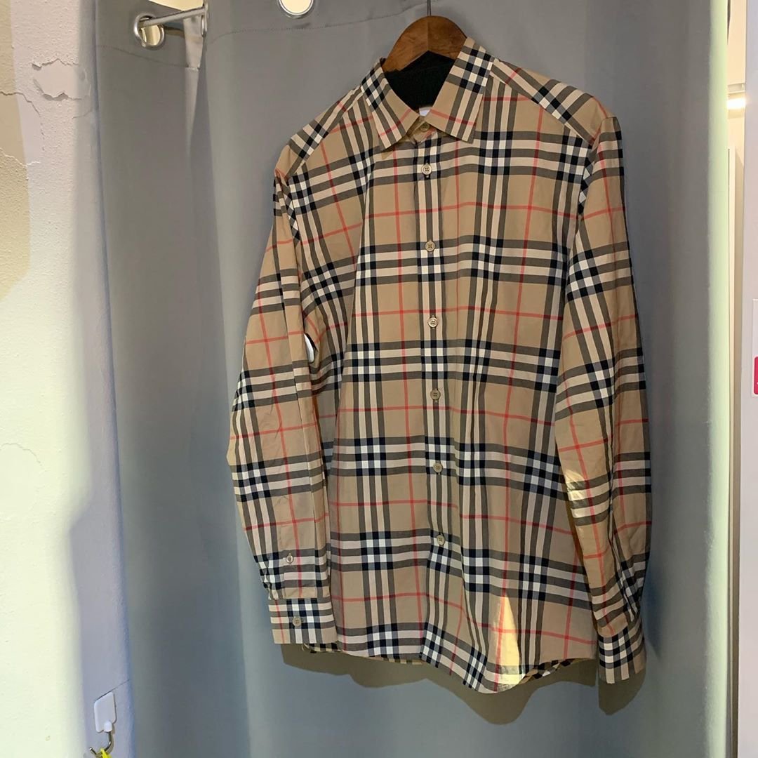 Burberry Checked Cotton Poplin Shirt