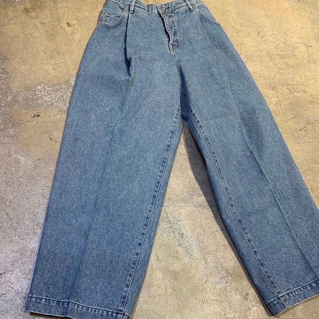 NEON SIGN WIDE DENIM SLACKS 'USED'