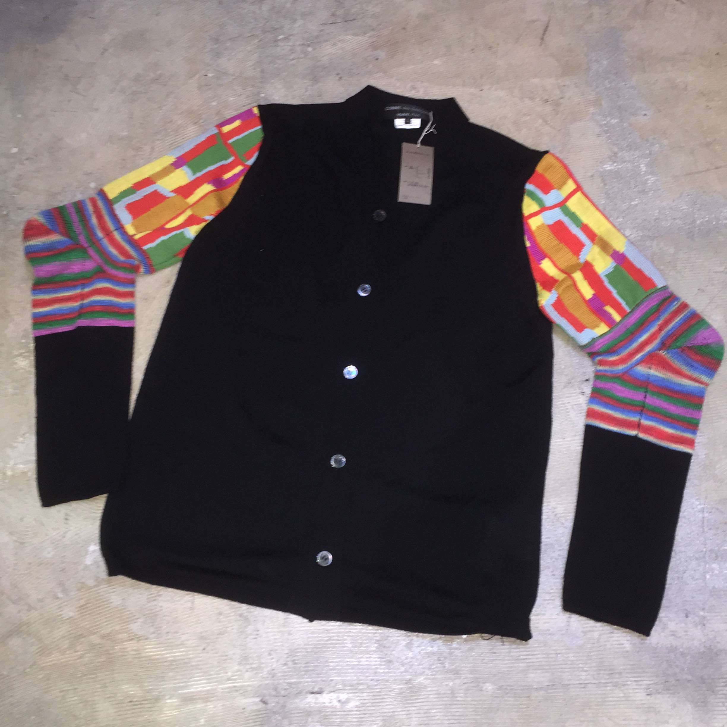 COMME des GARCONS HOMME PLUS 16AW サイケカラースリーブニットカーディガン L