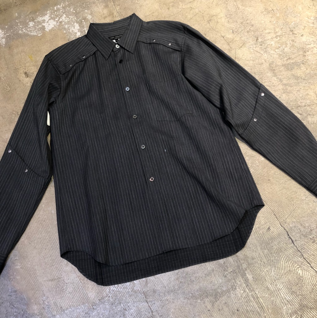 COMME des GARCONS HOMME PLUS 16AW 甲冑スタッズストライプシャツ