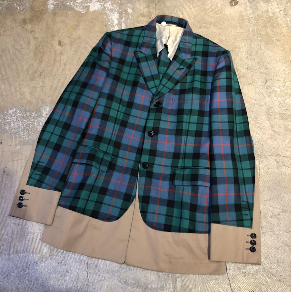 COMME des GARCONS HOMME PLUS EVER GREEN 06SS ドッキングデザインチェックジャケット