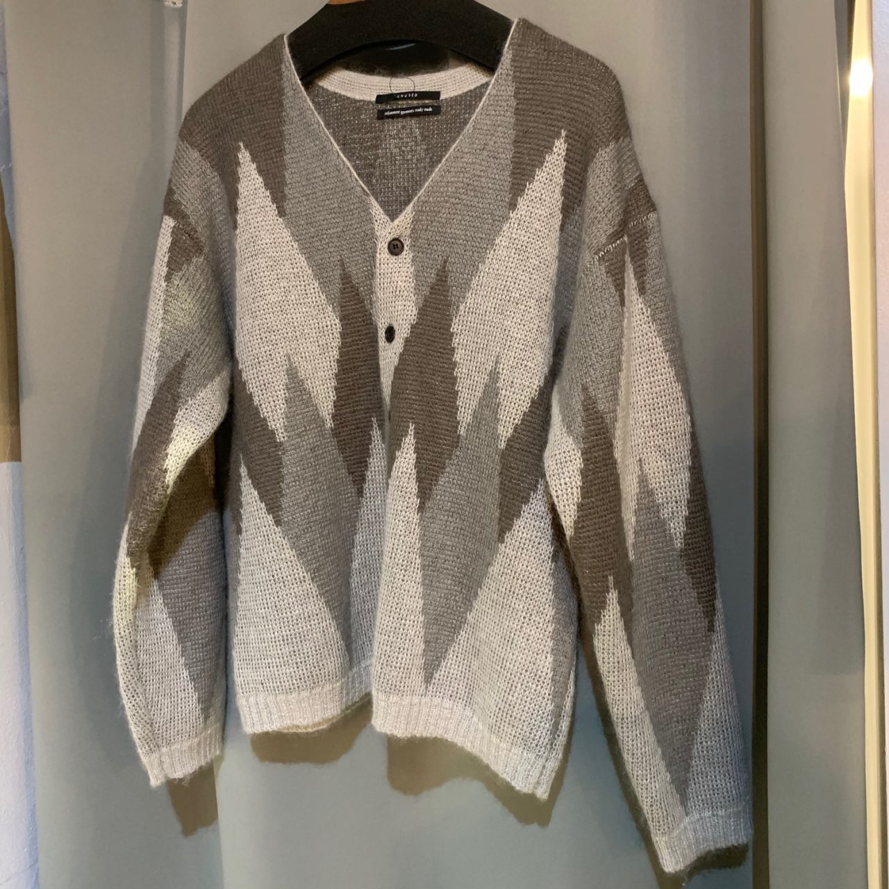 UNUSED 19AW 5G ARGYLE KNIT CARDIGAN