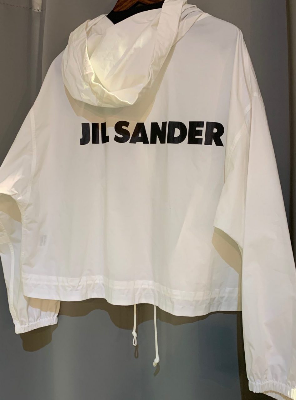 JIL SANDER Back Logo Print Concealed Windbreaker