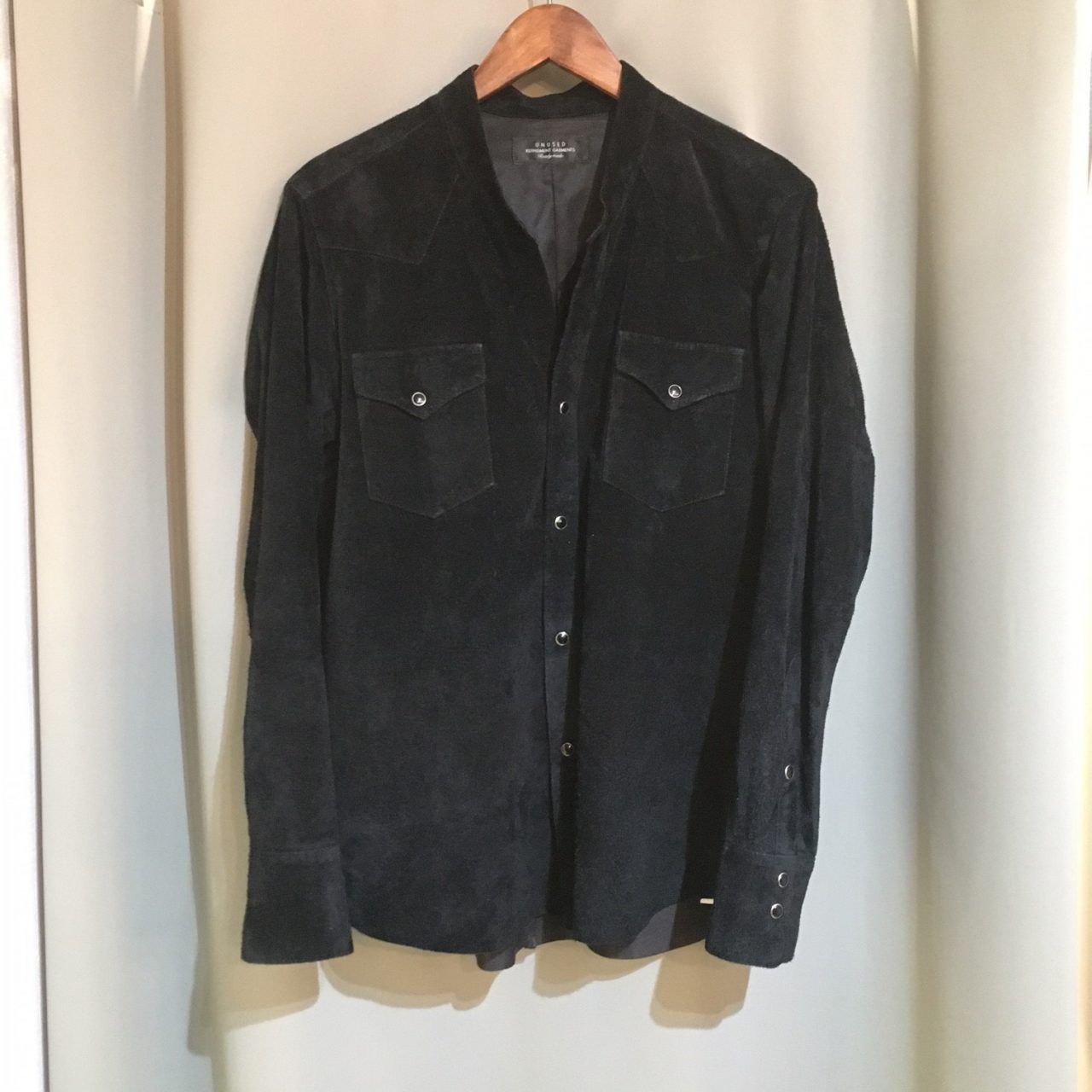 15SS UNUSED COW SUEDE WESTERN SHIRT