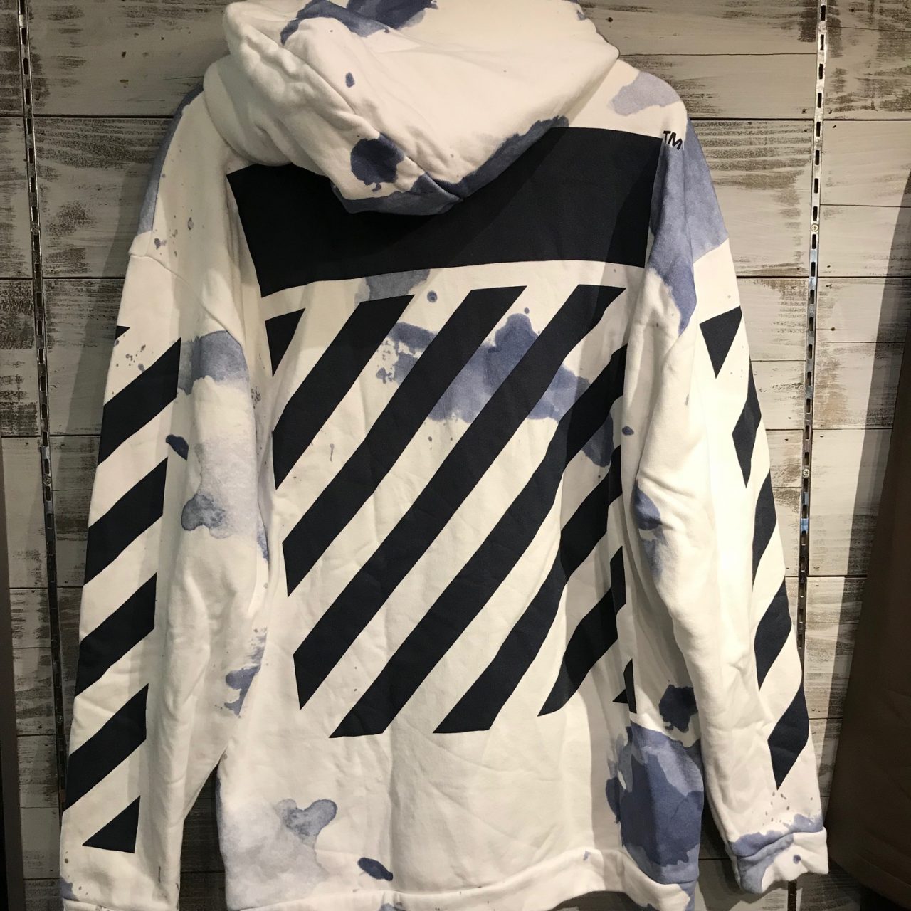 OFF WHITE 16AW BLUE LIQUID SPOTS HOODIE