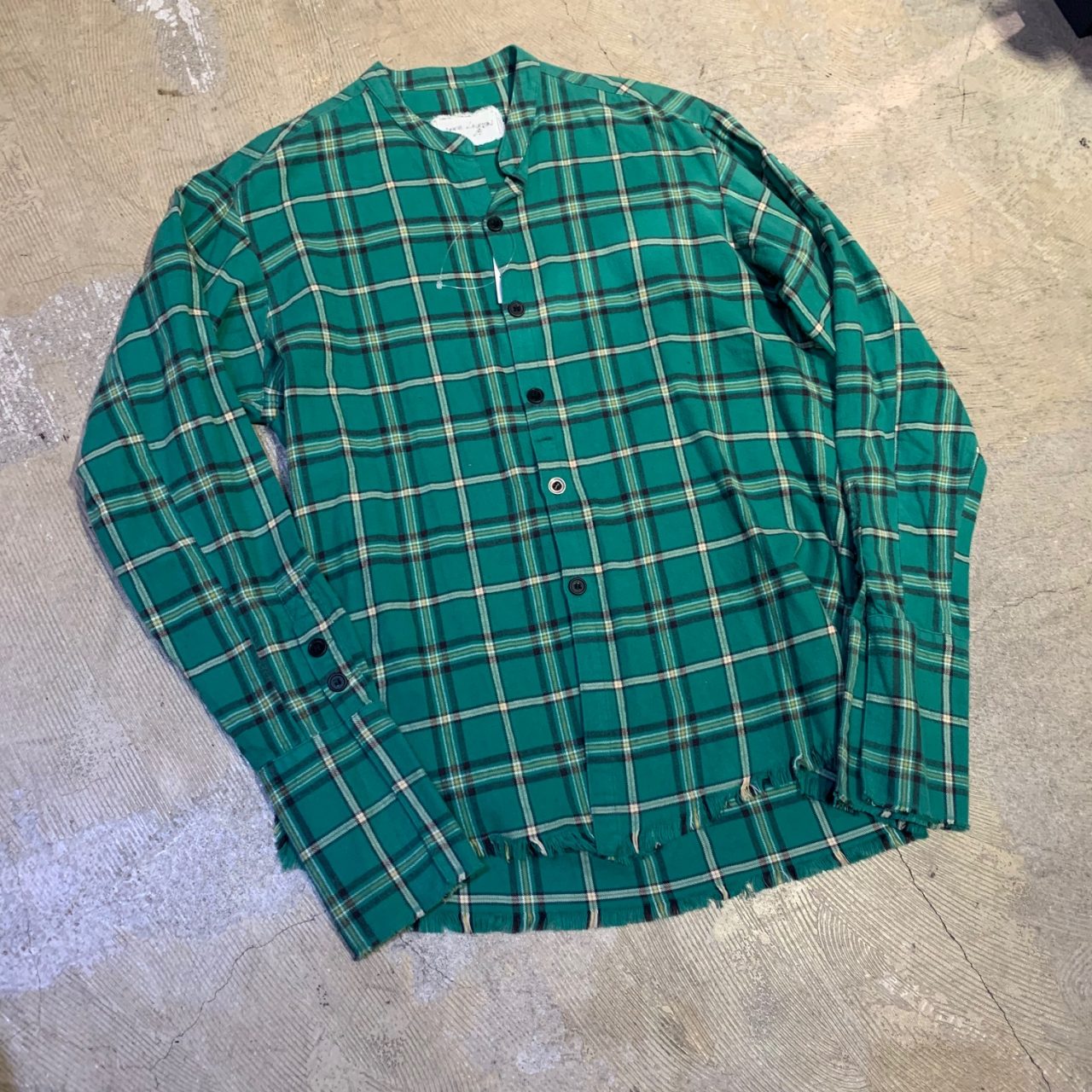 GREG LAUREN 19AW Green Plaid Studio Shirt